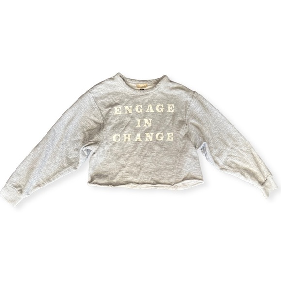 Women's "Engage In Change" Cut Off Sweatshirt - Universal Thread Gray Size Small - Picture 2 of 5